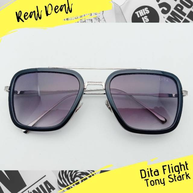 Jual Kacamata Hitam Pria Dt Flight Classic Tony Stark Iron Man Shopee Indonesia