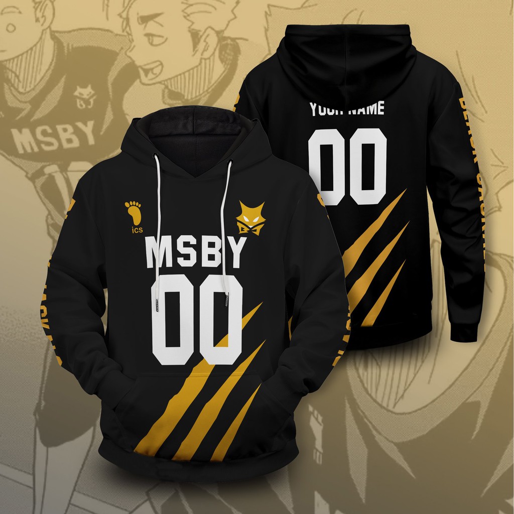 Jual Jaket Hoodie Anime Haikyuu MSBY Black Jackal High School Volleyball Team Hitam Shopee Indonesia