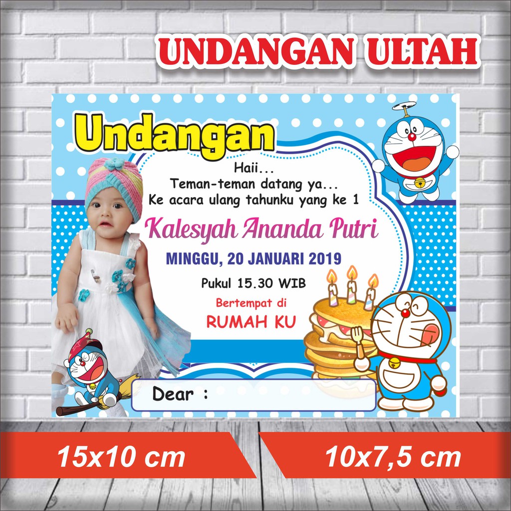 Jual Undangan Unik Undangan Cantik Undangan Ultah Undangan Ulang Tahun Tema Doraemon 1