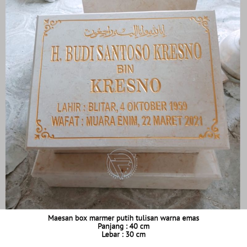Jual Maesan box full batu alam asli marmer putih tulisan grafir cat ...