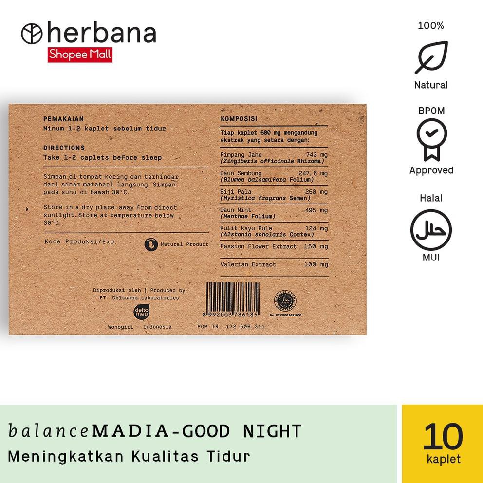 Jual Aneka's produkh Herbana Balance Madia Good Night 10 Kaplet K61K1