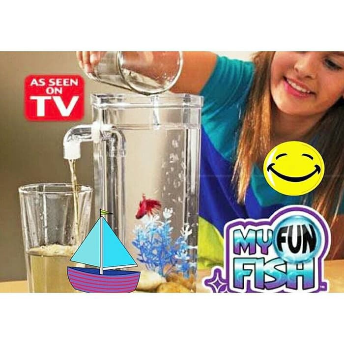 Jual Unik aquarium mini my fun fish goldfish tank akuarium ikan mas