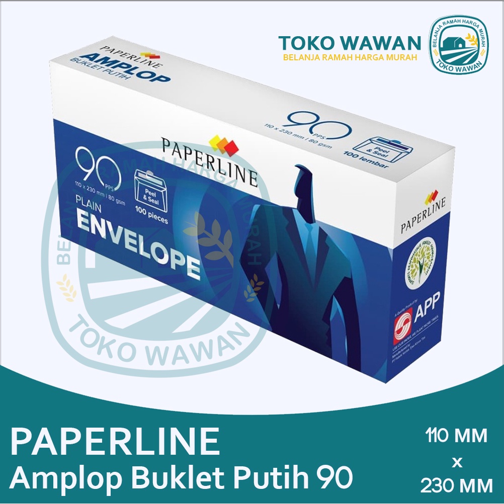 Jual Amplop Putih Polos Paperline No 90 White Envelope Surat Panjang