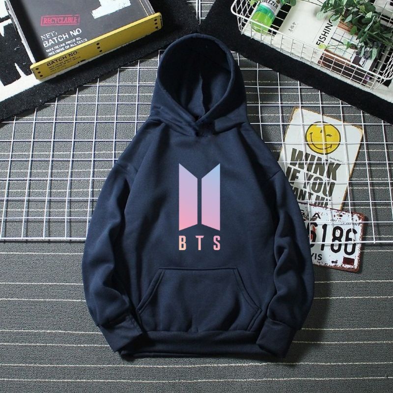 Jual JAKET HOODIE BTS DEWASA SWEATER BASIC BTS SABLON KPOP PRIA
