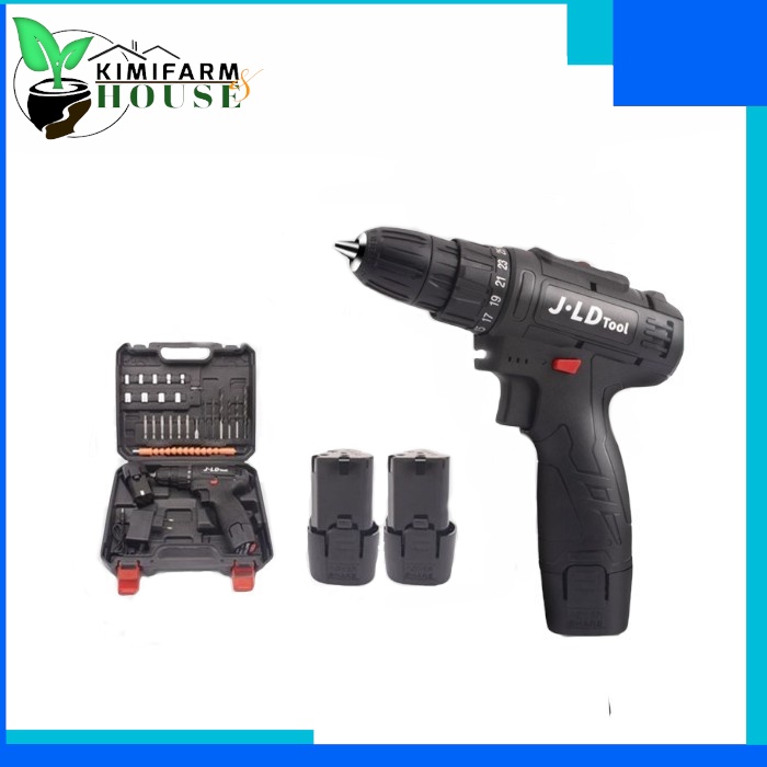 Jual Mesin Bor Cordless Jld J Volt Hitam Baterai Drill Set Box Lengkap Shopee Indonesia