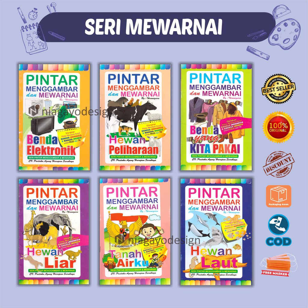 Jual Buku Mewarnai Anak Usia 2 Dan 3 Tahun / Buku Menggambar Dan ...