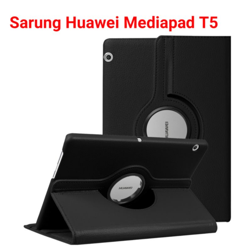Sarung Rotary Huawei Mediapad T5 inchi Leather Case Flip Cover  Casing Putar 360 Pelindung tablet tab stand standing pad buku book Case  Huawei