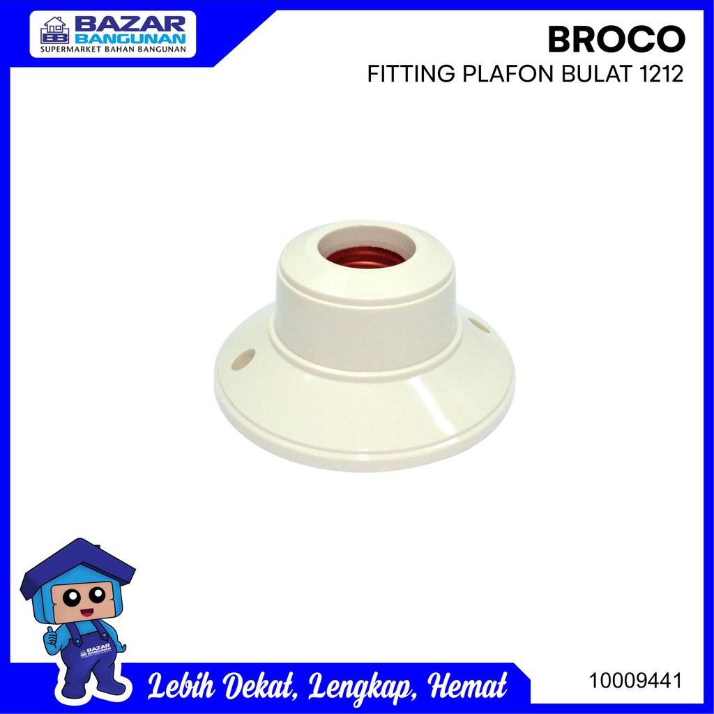 Jual Broco - Fitting / Fiting Lampu Bohlam Plafon 1212 Bulat E27 ...