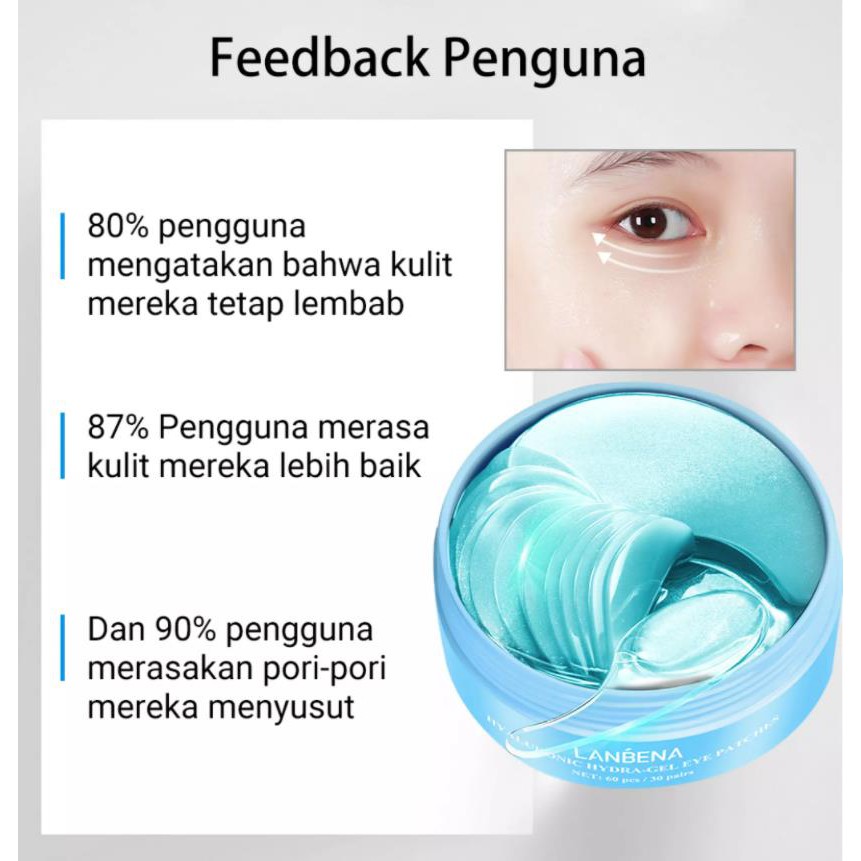 Jual LANBENA Hyaluronic Acid Hydragel Eye Mask/Patches Mengencangkan