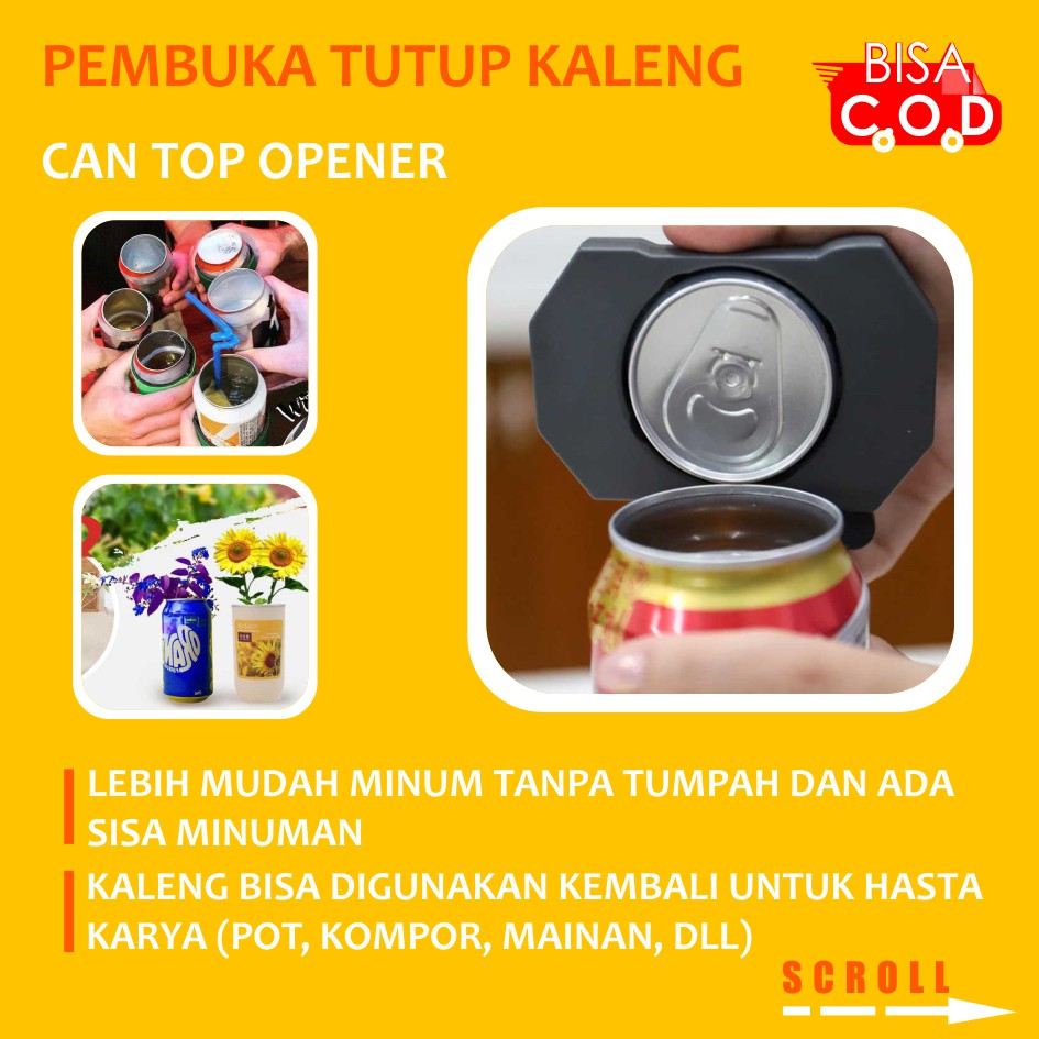 Jual PEMBUKA TUTUP KALENG SODA GOSWING TOPLESS CAN OPENER Shopee Indonesia
