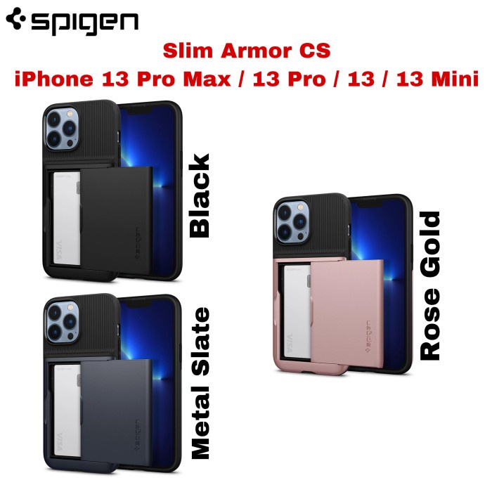 Jual Spigen Slim Armor CS Card Slot Hard Case iPhone 13 Pro Max 13 Mini
