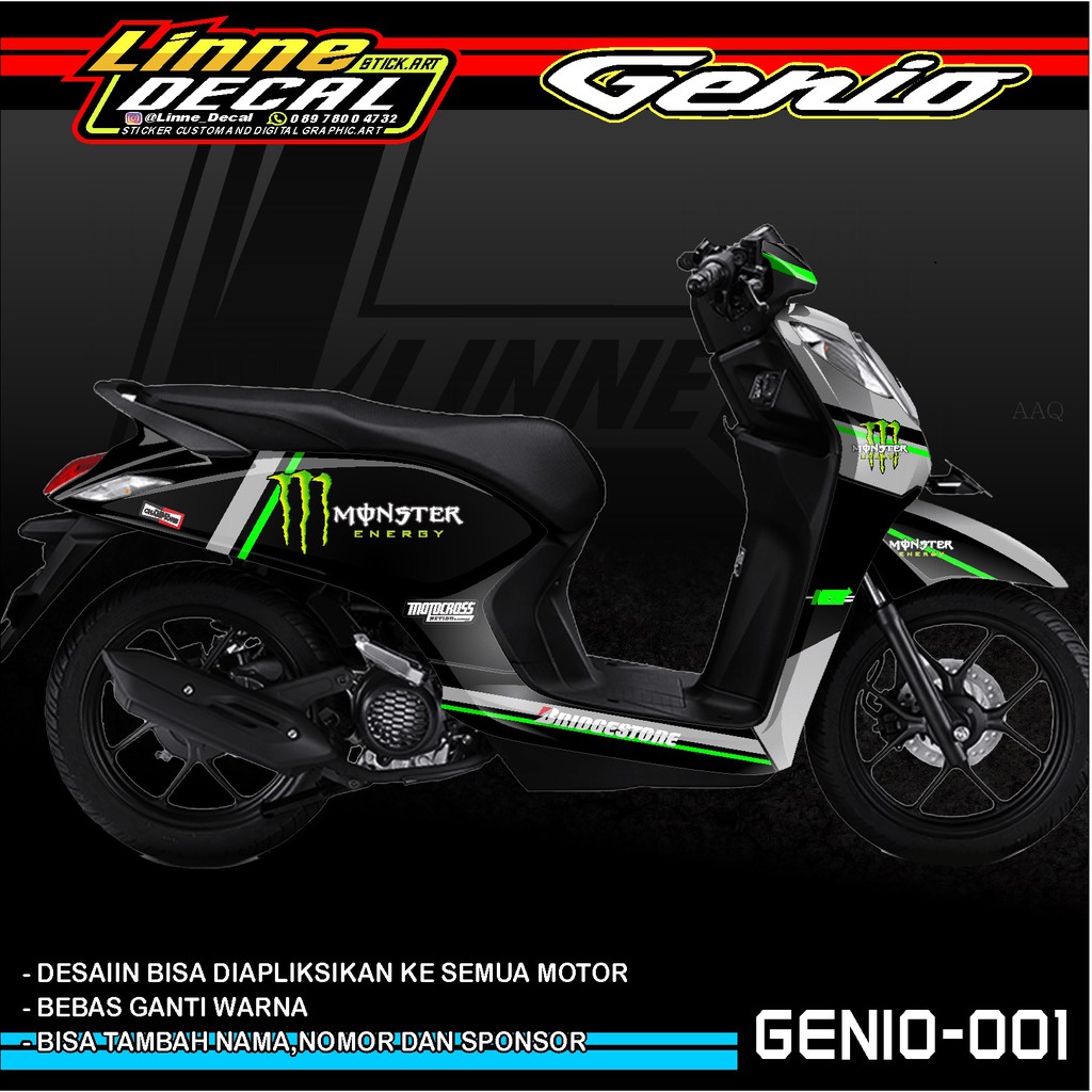 Jual Decal Sticker Full Body Honda Genio Monster Energy Dekal Stiker