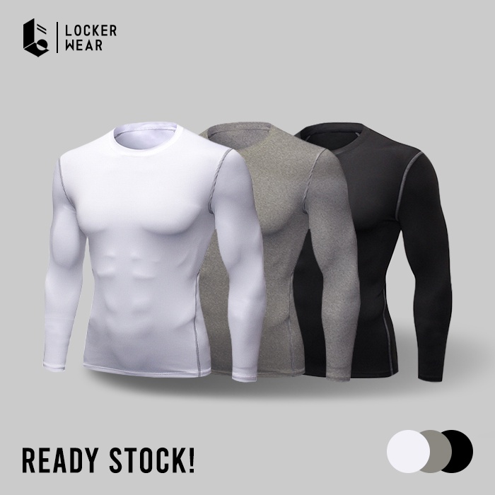 Jual Baju Baselayer Manset Lengan Tangan Panjang Pria Kaos Atasan Long Sleeve Olahraga Outdoor