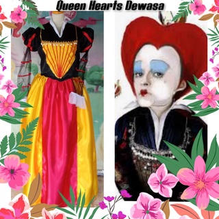 Alice Queen Of Hearts Costume Kids Red Queen in Wonderlands