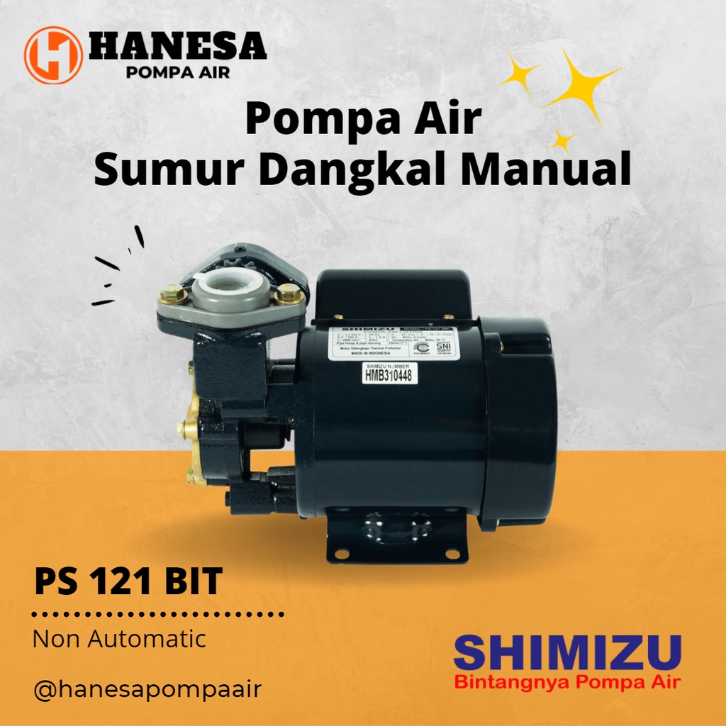 Jual Pompa Air Shimizu PS 121 BIT / PS121 / Pompa Air Sumur Dangkal ...