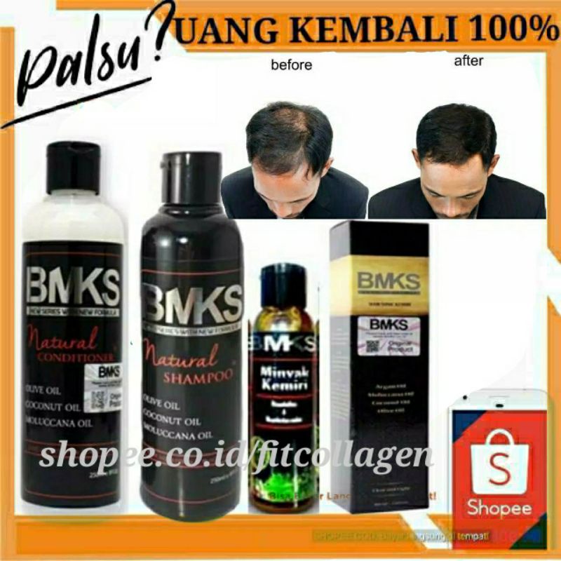 Jual [ BMKS ] PAKET BMKS 4IN1 Shampo+Tonic+kemiri+Conditioner Penumbuh ...