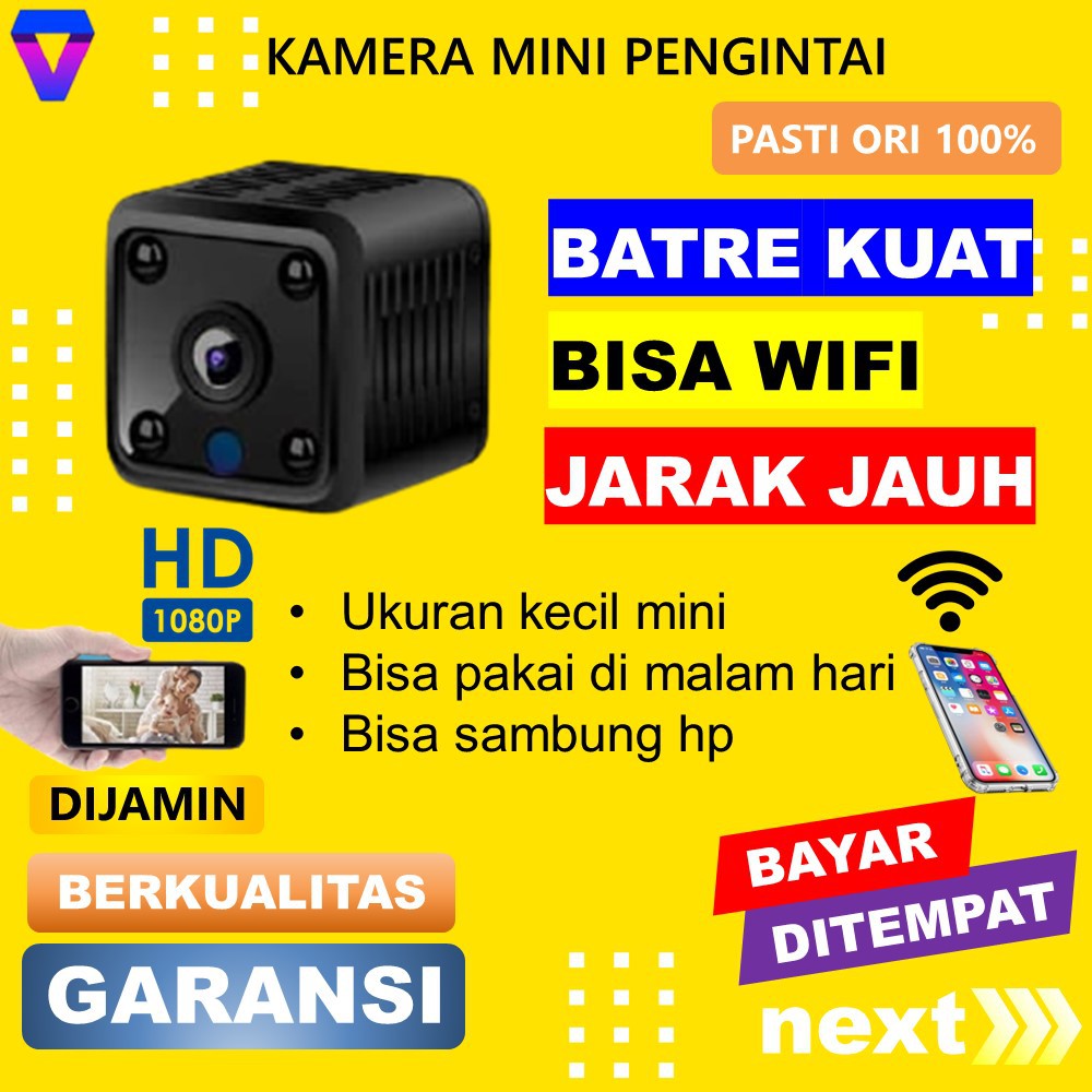 Jual KAMERA MINI HD CAMERA CCTV KECIL WIFI PENGINTAI MINI SPY CAM ...