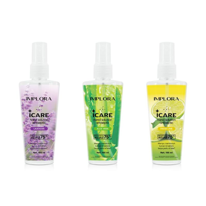 Jual Hand Sanitizer Implora Icare Larutan Antiseptic Spray 100 ml ...