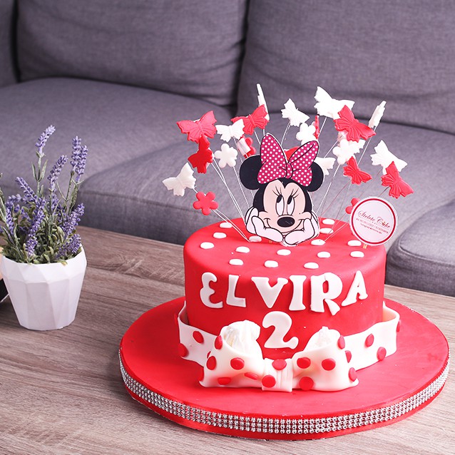 Jual Kue Ulang Tahun Minnie Mouse / diameter 20 cm / MOHON BACA ...