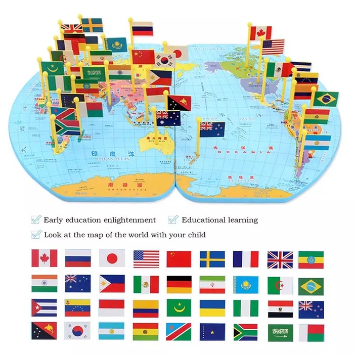 Jual Map of the world - mainan edukasi anak - knowledge of the worlds ...