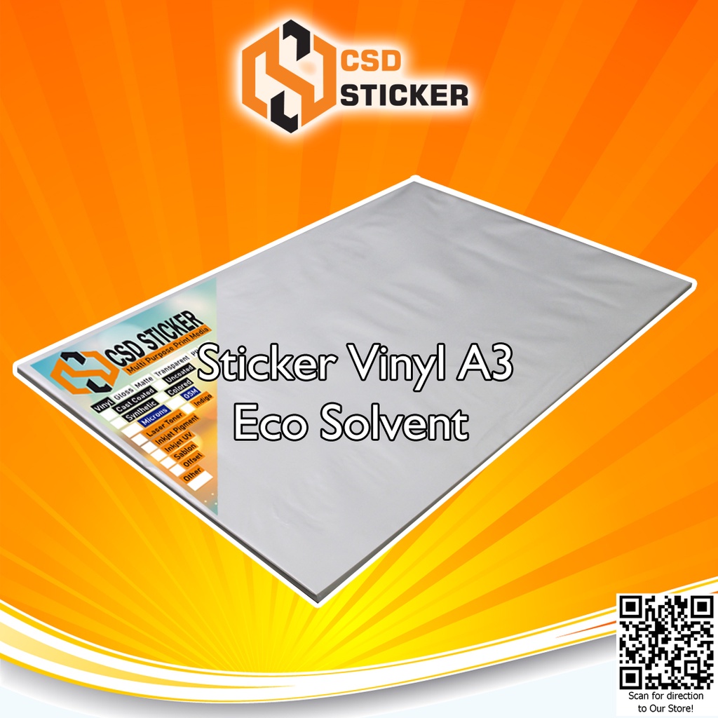 Jual Ecosolvent sticker vinyl/stiker vinil ecosolvent A3 | Shopee Indonesia