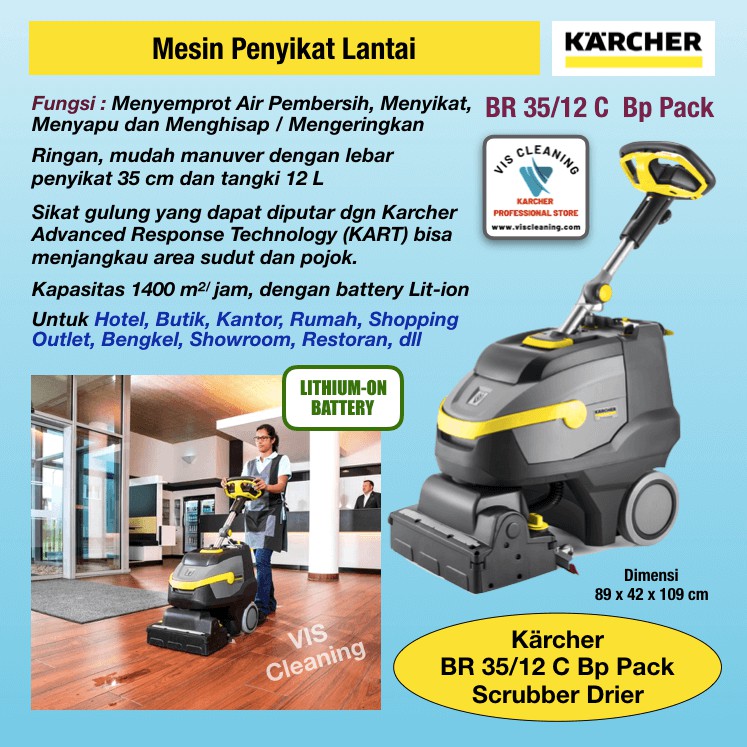 Jual Scrubber Drier Karcher BR 35/12 C Bp Pack ( Mesin Penyikat Lantai ...