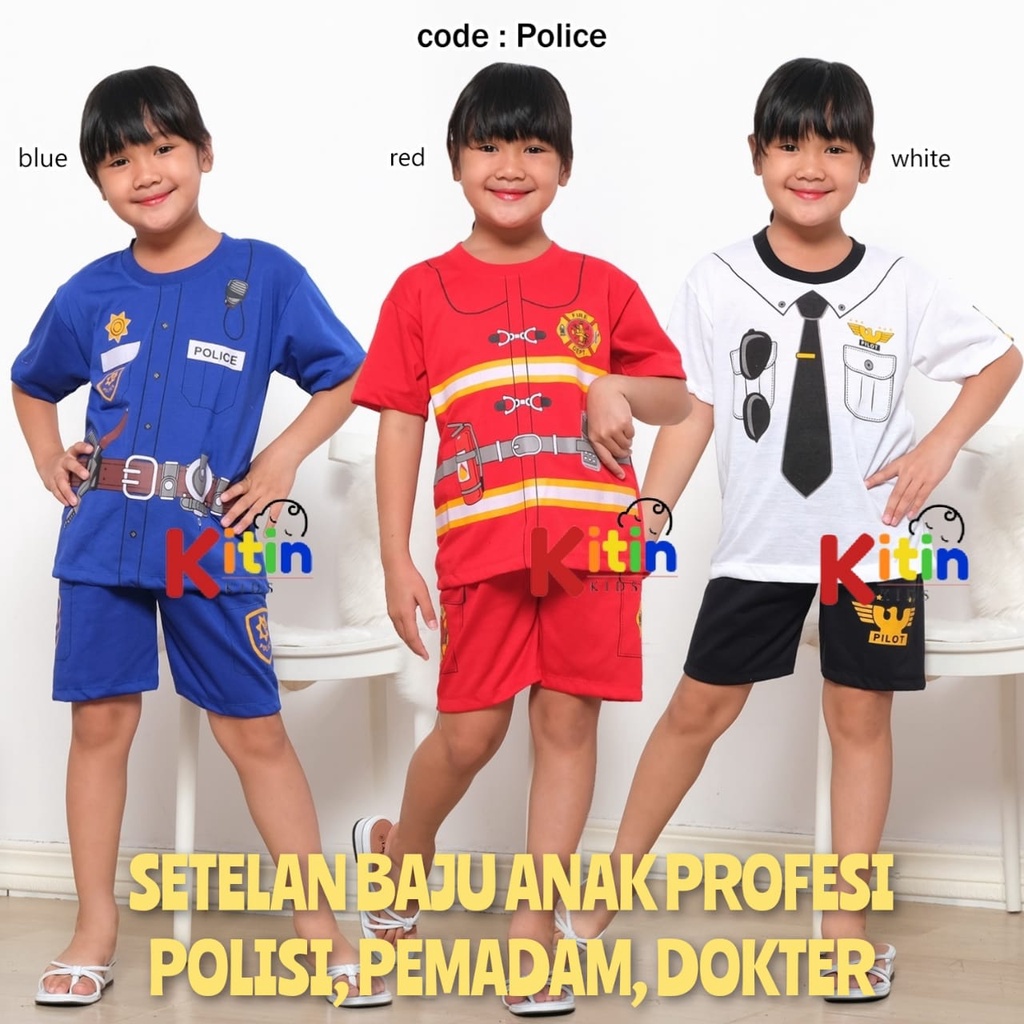 Jual PR - SETELAN BAJU PROFESI DAN HARIAN ANAK CEWEK/COWOK SABLON ...