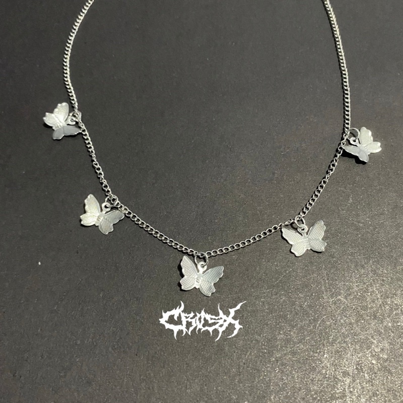Jual KALUNG SMILE NECKLACE / BILLIE EILISH CROSS THUNDER STAR BINTANG