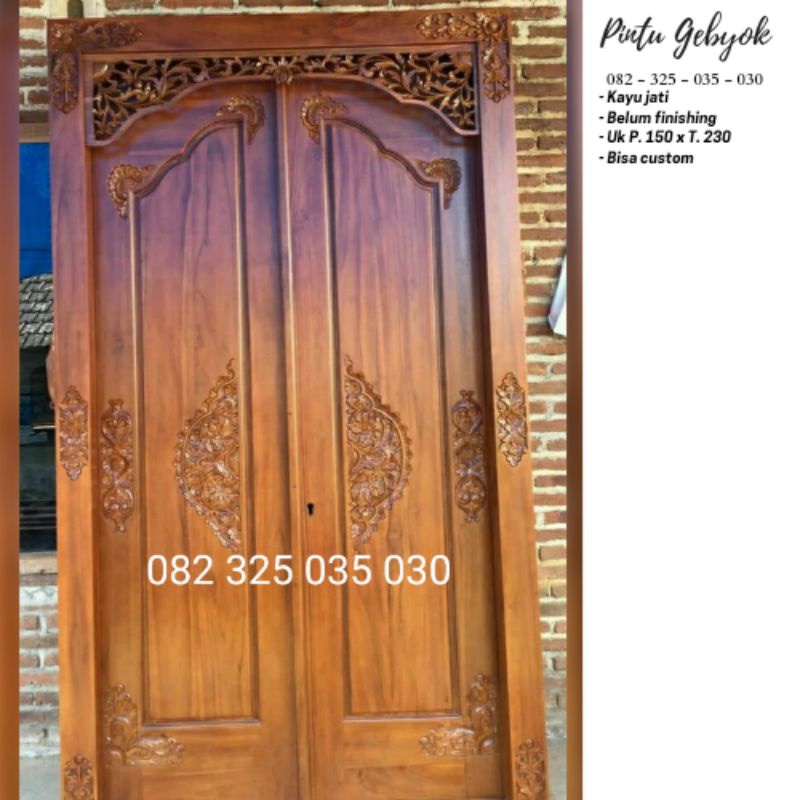 Jual Pintu Rumah Modern Minimalis Kayu Jati Jepara Ukir Gebyok Polos Shopee Indonesia