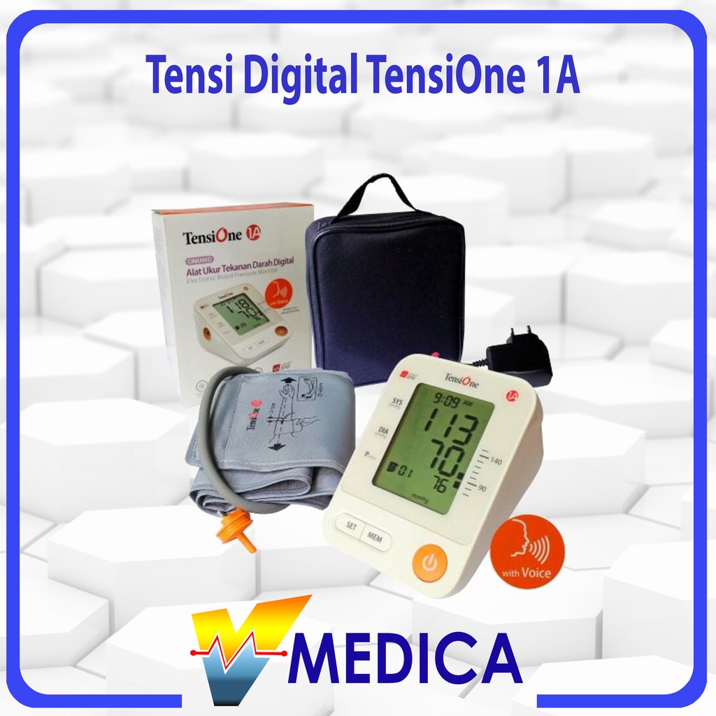 Jual Tensi Digital+Suara+Adaptor TensiOne 1A Onemed / Tensimeter ...