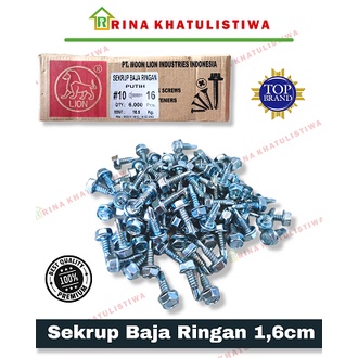 Jual Baut Baja Ringan Moon Lion 10x16 Baut Roofing Drilling Baut ...