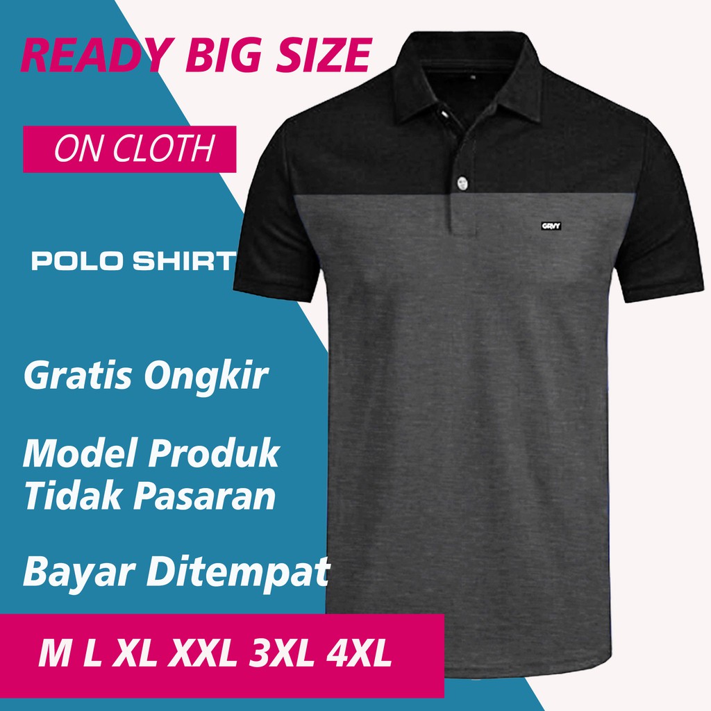 Jual Grvy Sunday Polo Shirt Jumbo Big Size M 4 Xl Kaos Polo Slim