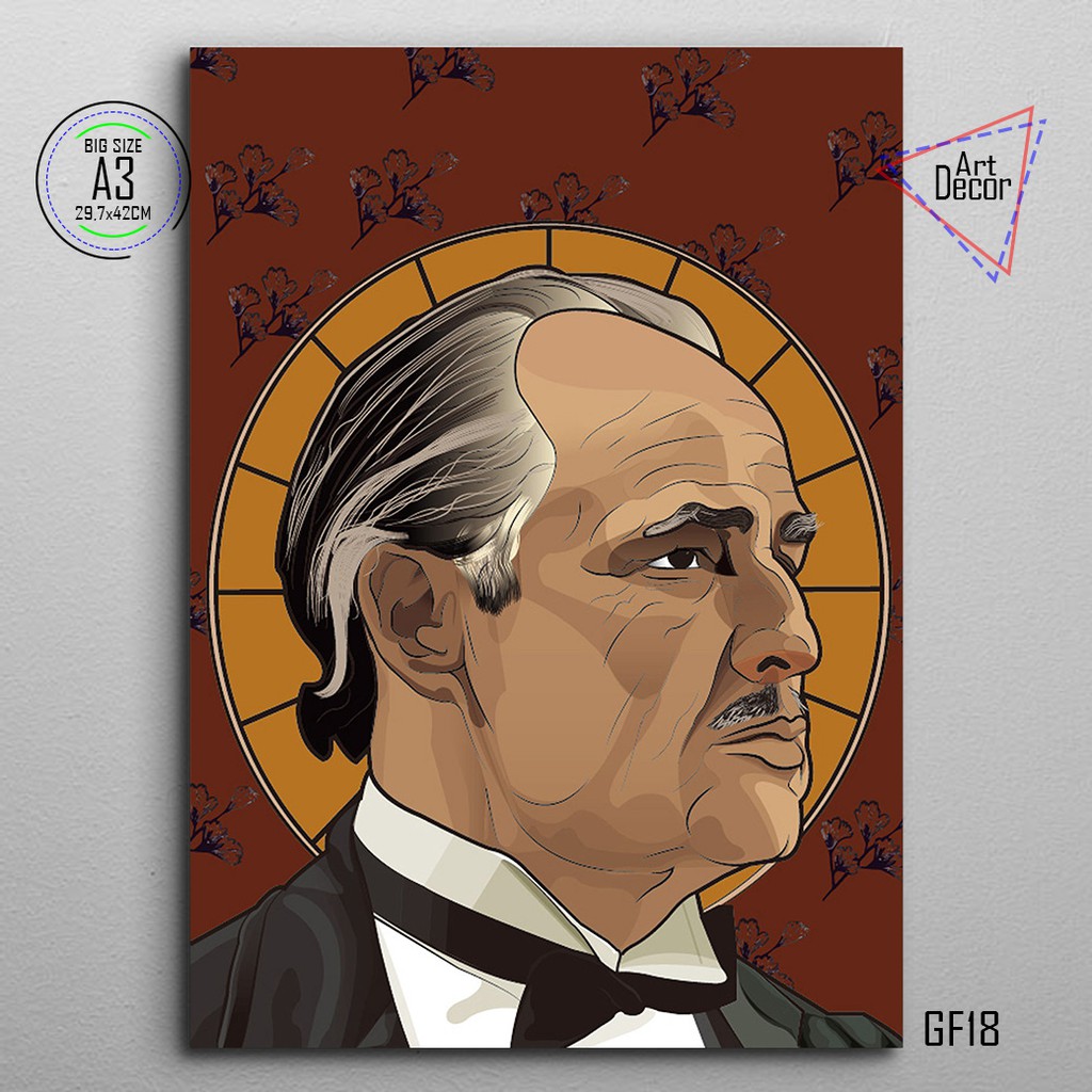 Jual Poster Tokoh Don Vito Wall Decor The GODFATHER Corleone Hiasan