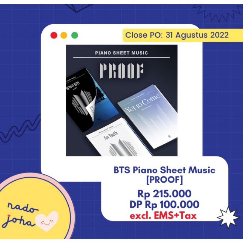 Jual BTS Piano Sheet Music [PROOF] | Shopee Indonesia