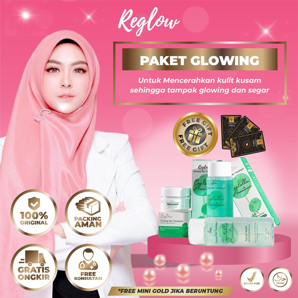 Jual Reglow Skincare Original Paket Glowing Skin Treatment Perawatan Kecantikan Wajah Atasi Muka