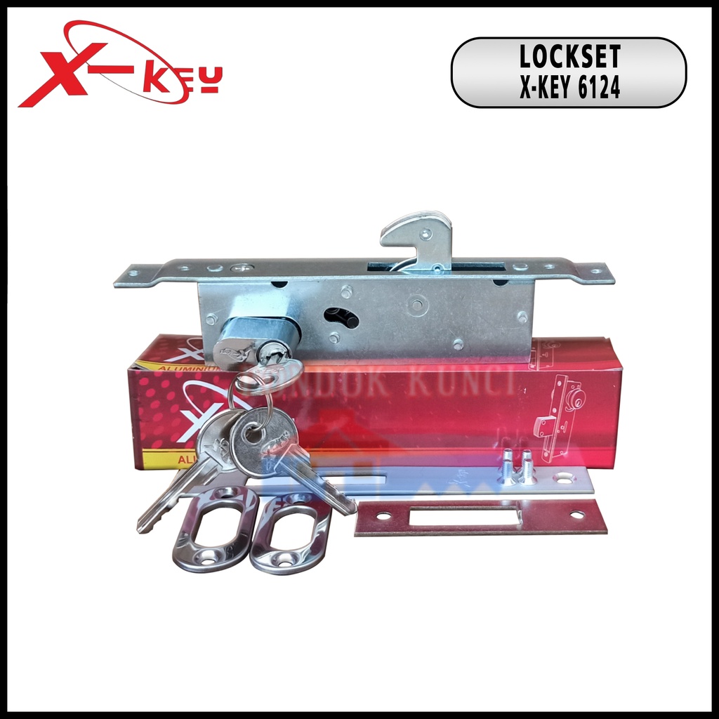 Jual Bodi Kunci Pintu Aluminium Dan Kayu Sliding Kait X-Key 6124 / 4123 ...