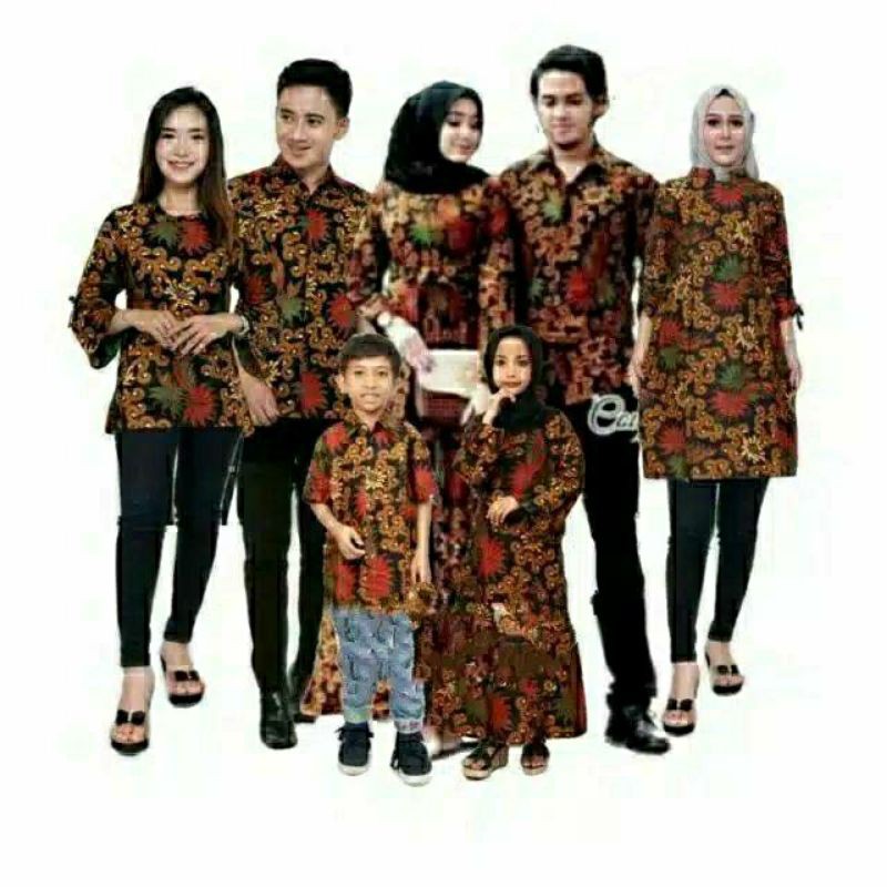 Jual Batik Couple Keluarga Sania Ruffle Batik Couple Ori Standar And Jumbo Batik Pekalongan 