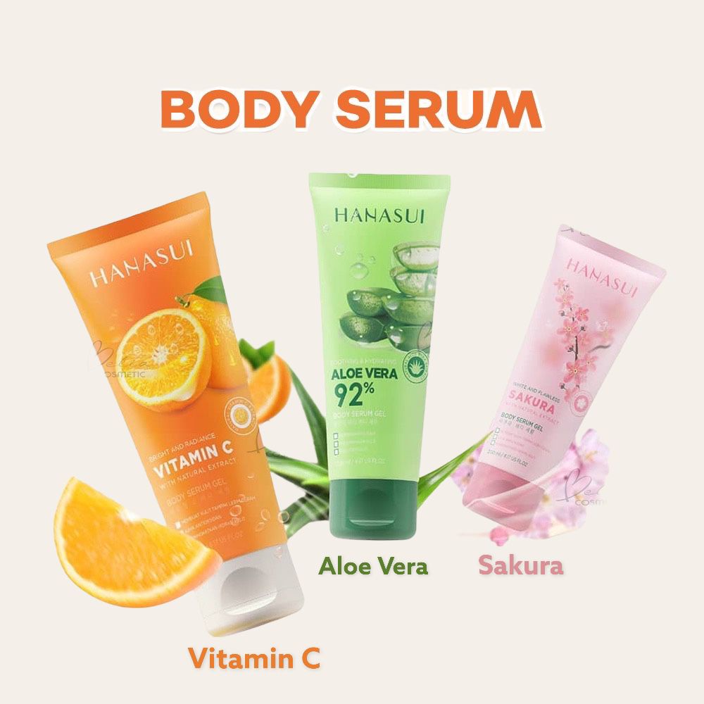 Jual HANASUI (BPOM) Body Serum Gel 200mL | Aloe Vera Vit C Sakura Gel ...