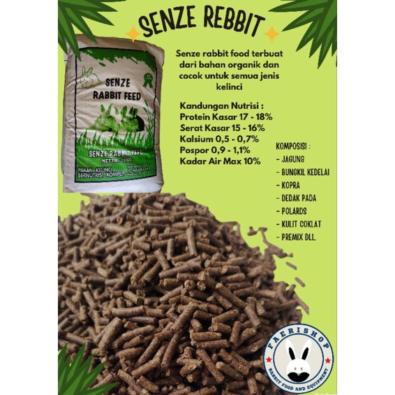 Jual SENZE RABBIT feed pakan/pelet kelinci per kg | Shopee Indonesia