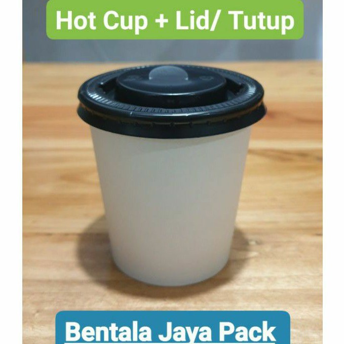 Jual Paper Hot Cup Polos Oz Ml Lid Tutup Cup Isi Set Shopee Indonesia