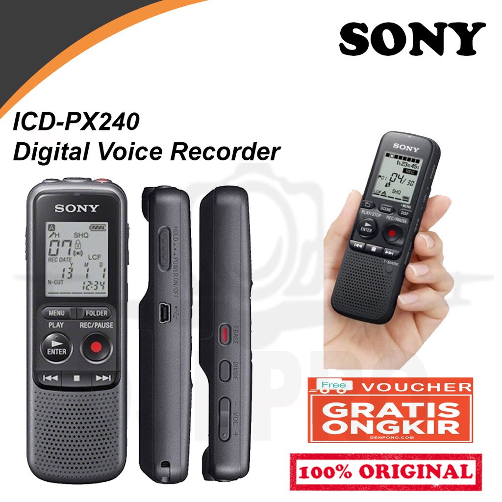Jual Voice Recorder Sony ICD PX240 Perekam Suara Sony PX 240 Shopee Indonesia