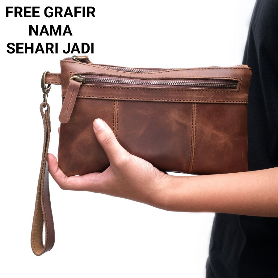 HANDBAG PRIA KULIT ASLI/CLUTCH BAG PRIA DAN WANITA ORIGINAL