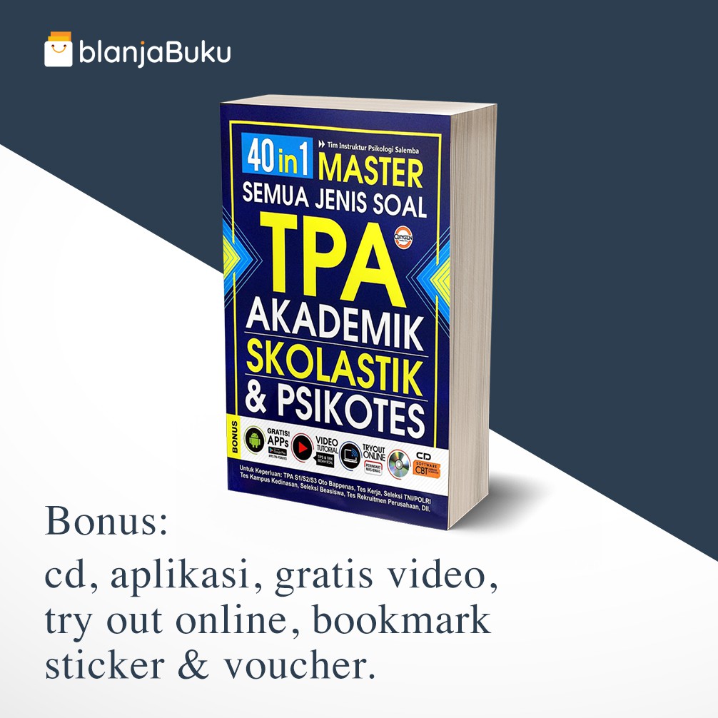 Jual Buku Tpa Buku Psikotes 40 In 1 Master Semua Jenis Soal Tpa