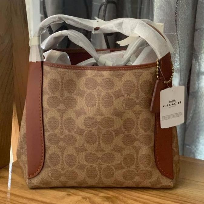 Coach 79251 Hadley Hobo 21 In Signature Canvas Tan Rust