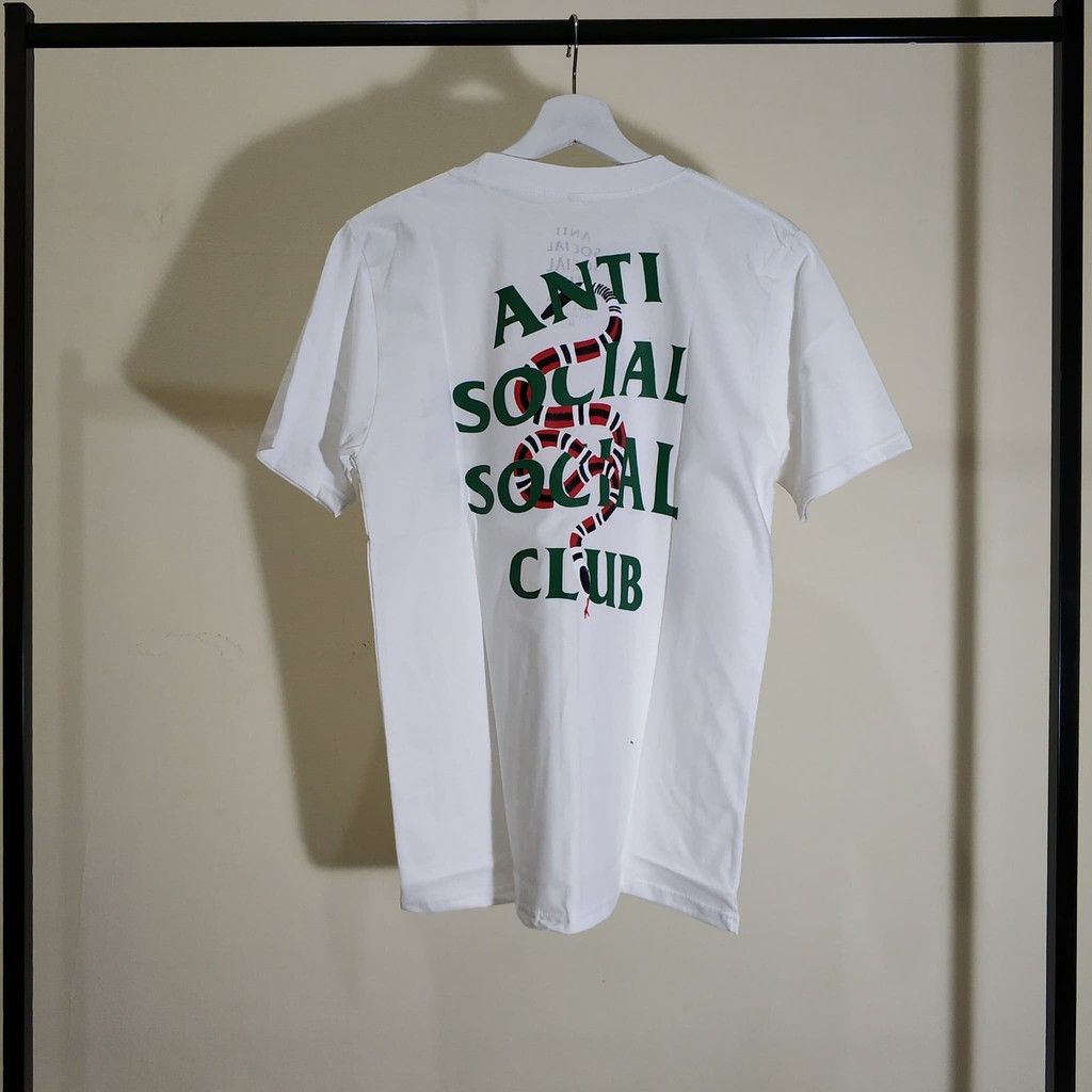 N1156 TSHIRT KAOS ASSC ANTI SOCIAL SOCIAL CLUB X GUCCI SNAKE GREEN WHITE TSHIRT ASSC