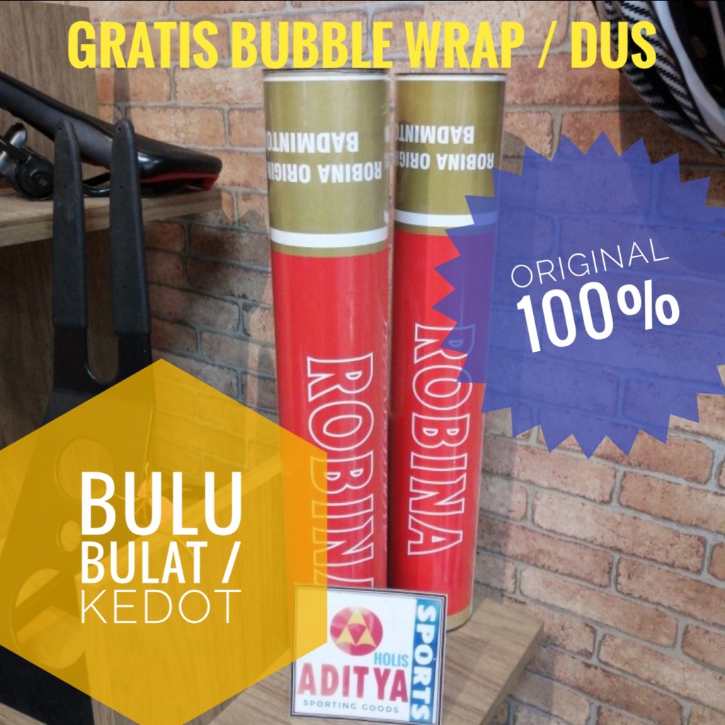 Jual Kok Robina Gold Ori Bulu Bulat Kedot Badminton Bulutangkis ...