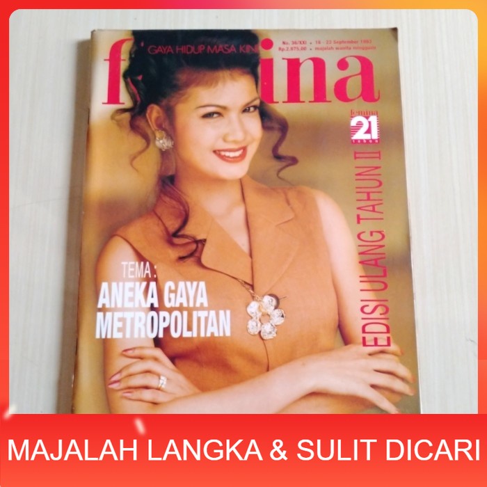 Jual Majalah Femina No 36 Sep 1993 Edisi Ultah Ii Cover Nanda Langka