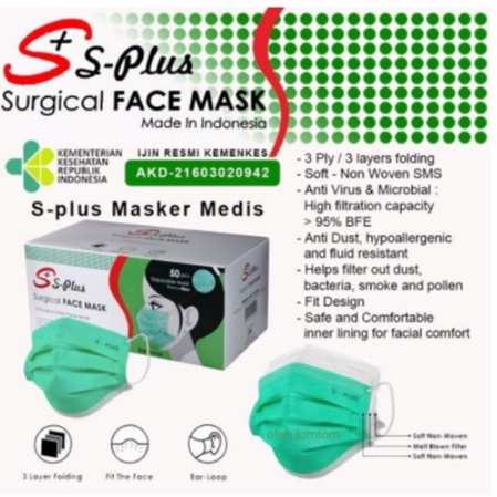 Jual Masker Medis Earloop Mask S Plus Original | Shopee Indonesia