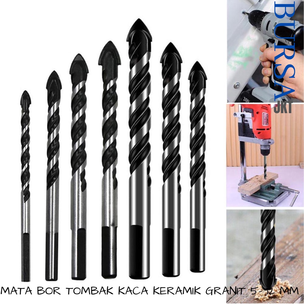 Jual Mata Bor Tombak Kaca Keramik Granit Porselin Kaca Segitiga Tile Drill Bits Mm