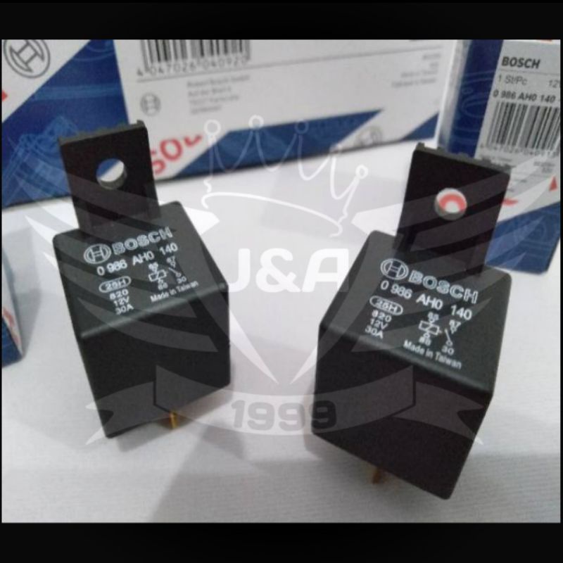 Jual RELAY BOSCH ORIGINAL 12V 30A KAKI 4 SOKET RELAY PLASTIK ANTI